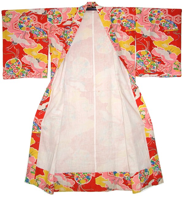 японское антикварное шелковое кимоно, 1930-е гг.