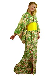 японское  шелковое кимоно, 1950-е гг.