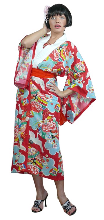 японское традиционное  шелковое кимоно, 1930-е гг.