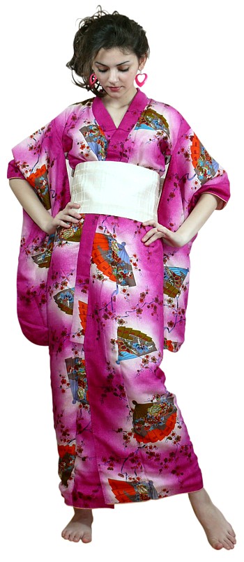 японское шелковое кимоно молодой девушки, 1930-е гг.