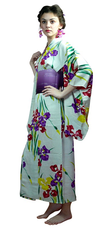 японское шелковое кимоно с авторской росписью