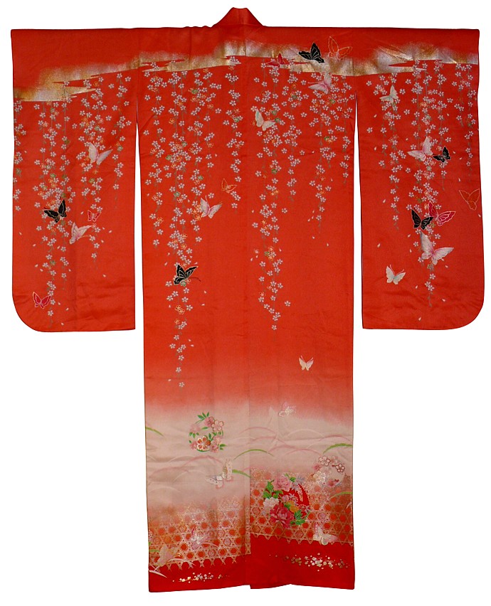 шелковое кимоно с авторским рисунком