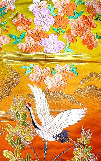 рисунок ткани японского свадебного кимоно