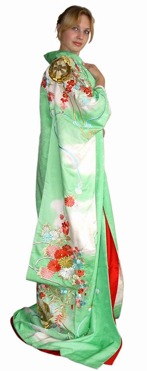 японское  кимоно невесты, шелк, винтаж, 1960-е гг.