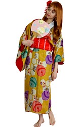 японское антикварное шелковое кимоно