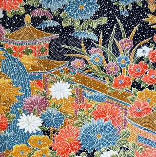 деталь рисунка на японском кимоно