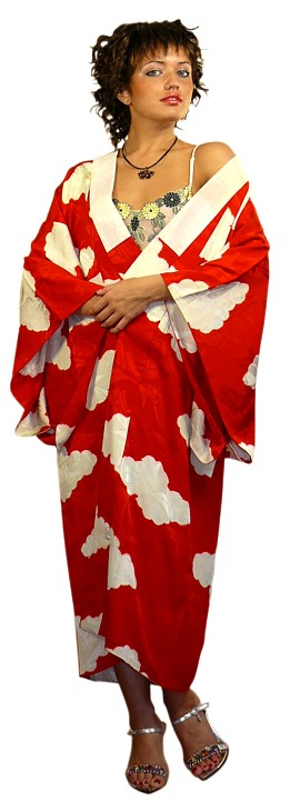 японское кимоно из шелка, 1930-е гг. - стильная одежда для дома