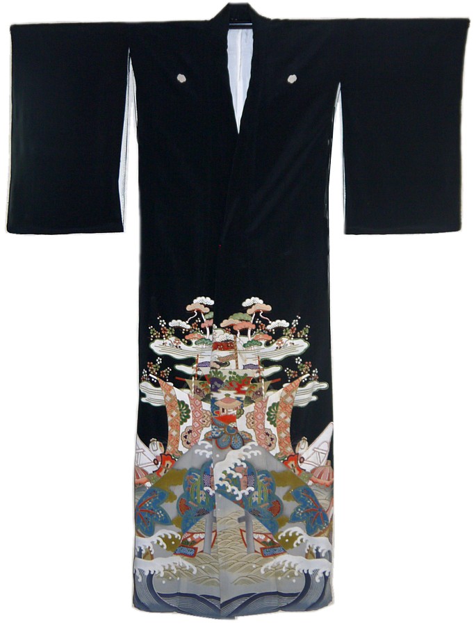 японское шелковое кимоно гейши