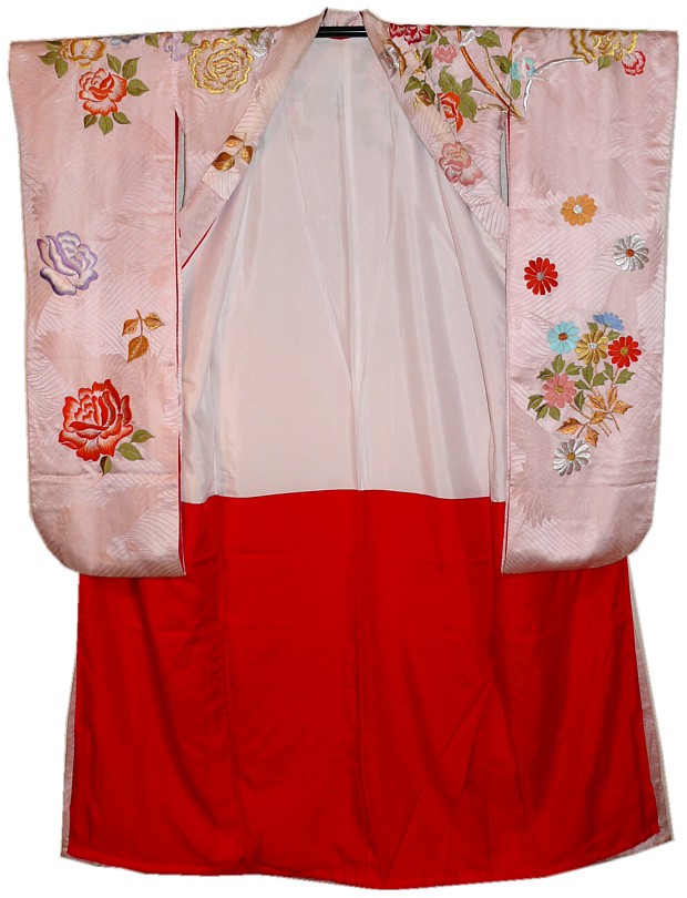 японское  кимоно, шелк, вышивка, 1950-е гг.